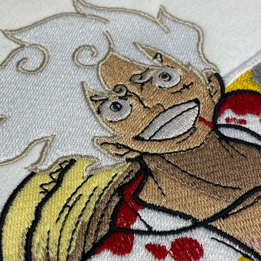 Luffy Gear 5 Boxed Anime Embroidery Design