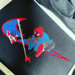 Miles Morales Swoosh Embroidery Design stitched by a customer