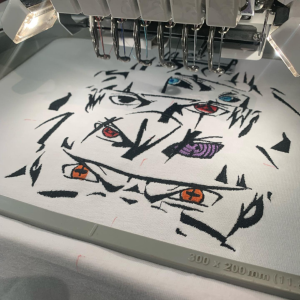 Naruto Characters Eyes Anime Embroidery Design stitched by a customer
