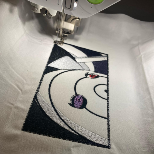 Obito Anime Embroidery Design stitched by a customer