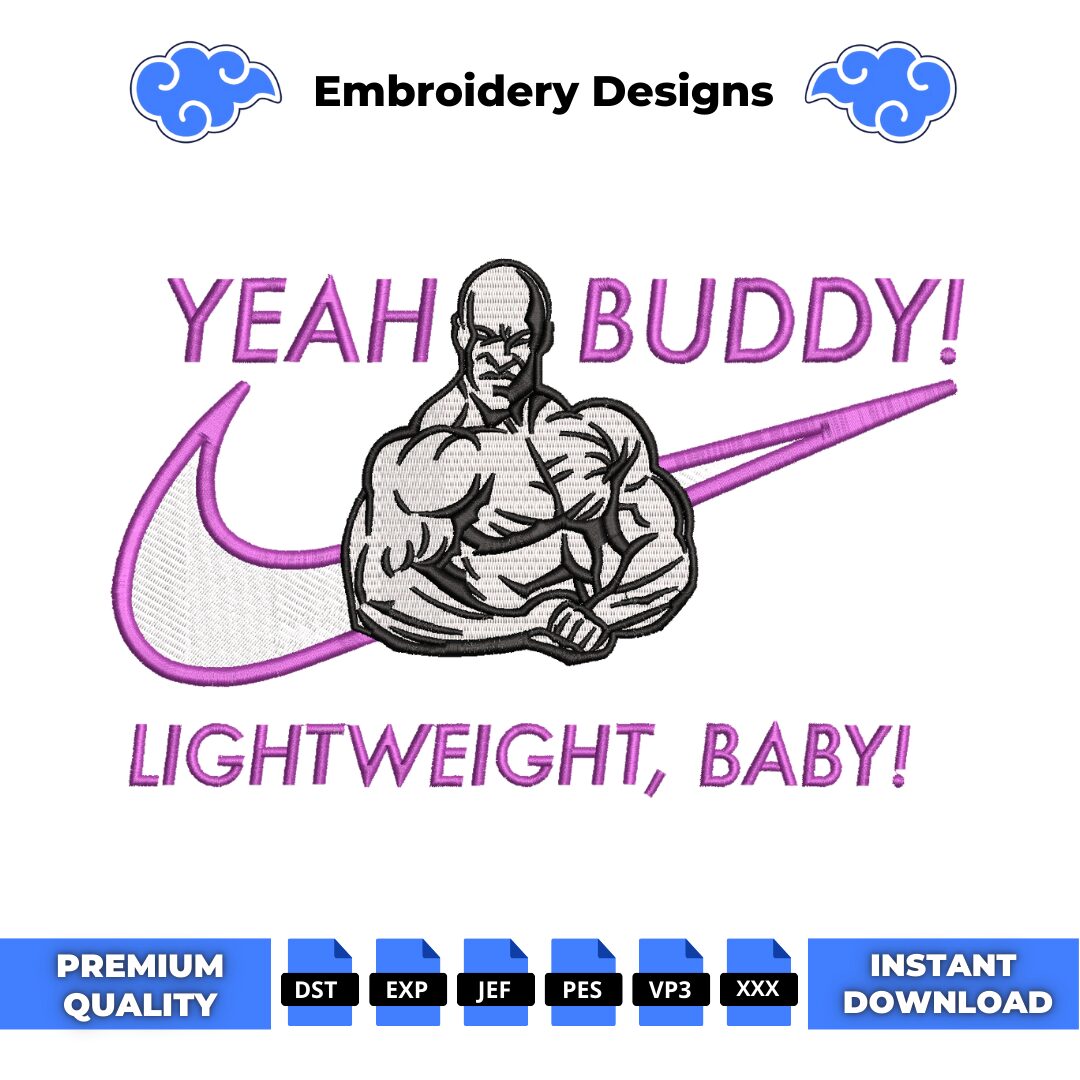 Ronnie Coleman Yeah Buddy gym embroidery design