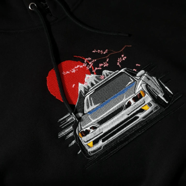 Sakura Car Embroidery Design stitched by a customer