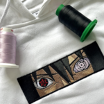 Sasuke Eyes Embroidery Design stitched by a customer