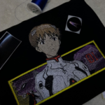 Shinji Anime Embroidery Design stitched by a customer