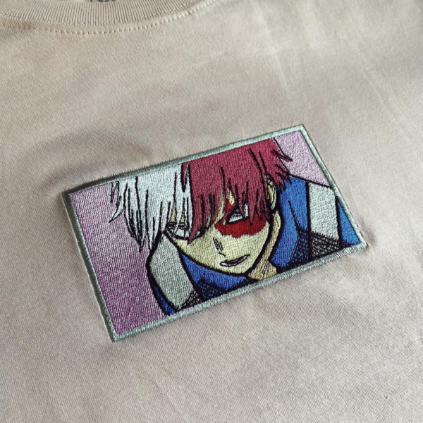 Shoto Todoroki Boxed Embroidery Design stitched by a customer