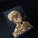 Skull Van Gogh Embroidery Design stitched by a customer