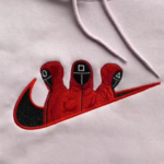 Squid Game Swoosh Embroidery Design stitched by a customer
