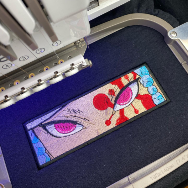 Tengen Uzui Eyes Embroidery Design stitched by a customer