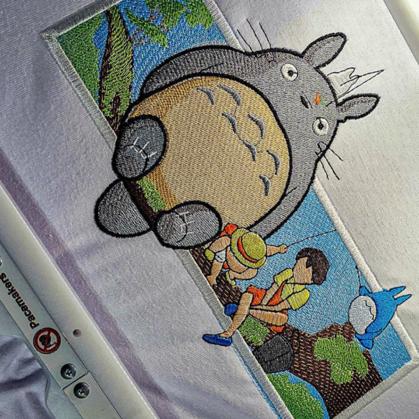 Totoro Embroidery Design stitched by a customer