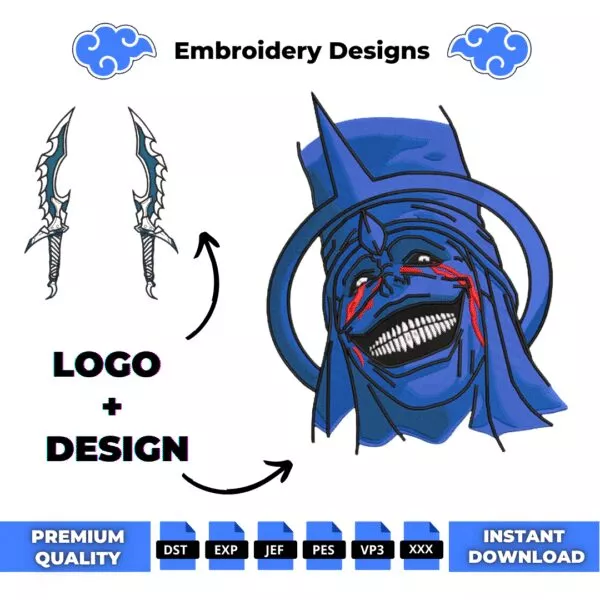 Solo Leveling Statue and Logo Embroidery Design