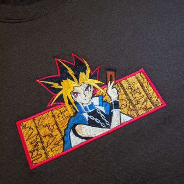 Yu Gi Oh Boxed Embroidery Design stitched by a customer