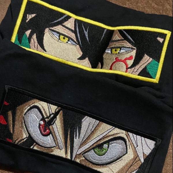 Yuno Eyes Embroidery Design stitched by a customer