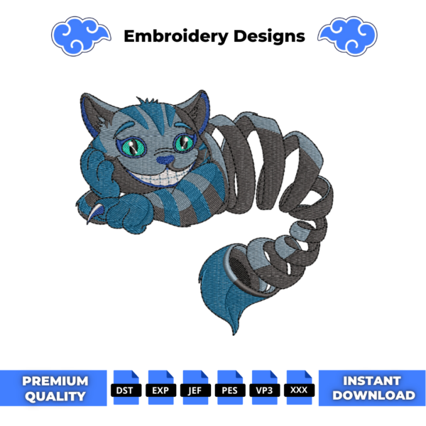 Alice Cat Embroidery Design