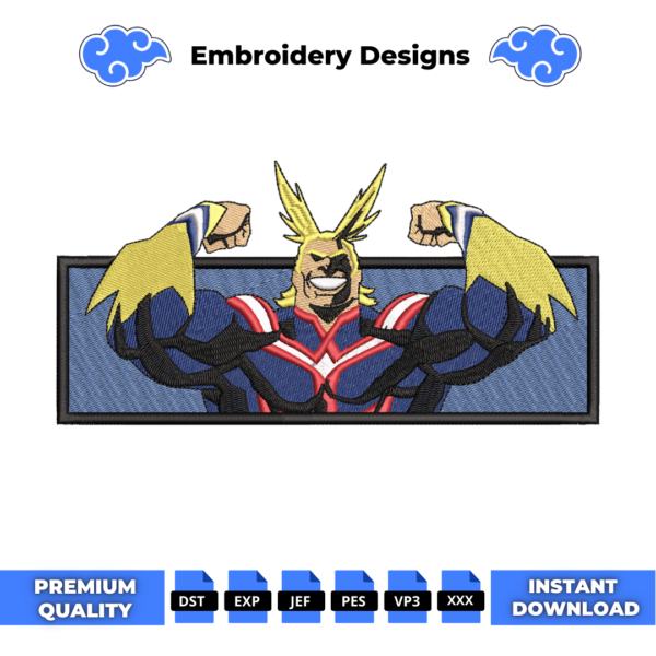 All Might Embroidery Design