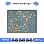 Almond Blossom Embroidery Design