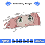 Anya Anime Embroidery Design