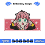 Anya Forger Anime Embroidery Design