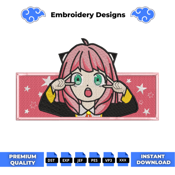 Anya Forger Anime Embroidery Design