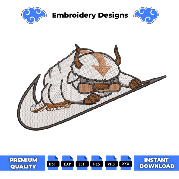 Appa Swoosh Avatar Embroidery Design