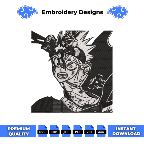 Asta Black Clover Embroidery Design