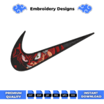 Asta Swoosh Eyes Embroidery Design