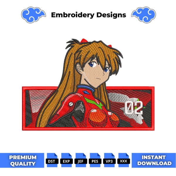 Asuka Anime Embroidery Design