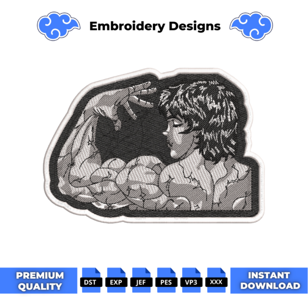 Baki Back Pose Embroidery Design