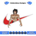 Baki Muscle Embroidery Design