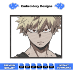 Bakugo Boxed Anime Embroidery Design