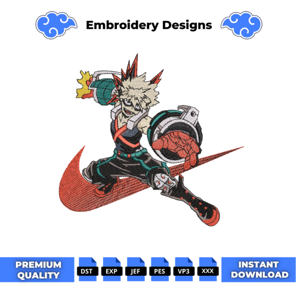 Bakugo Embroidery Design