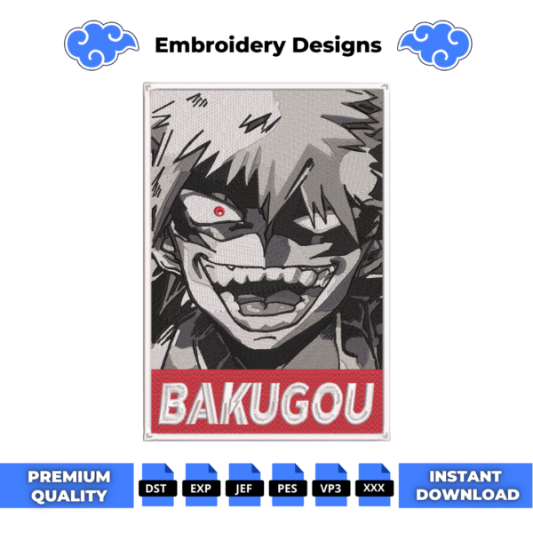Bakugou Embroidery Design