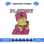 Bart Playboy Embroidery Design