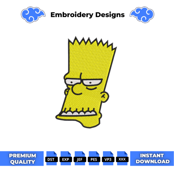 Bart Simpson Dumb Embroidery Design
