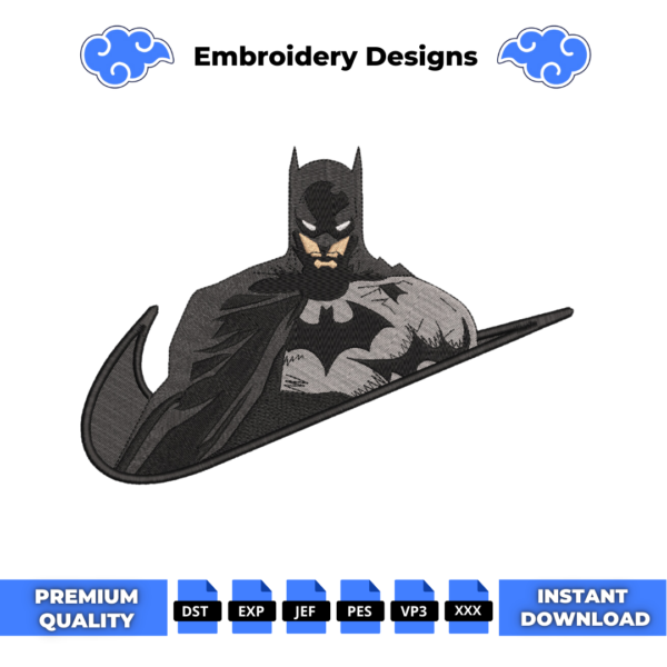 Batman Swoosh Embroidery Design