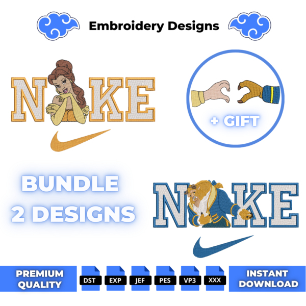 Beauty and The Beast Embroidery Design