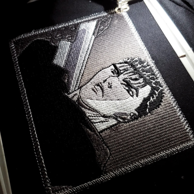 Berserk Guts BW Embroidery Design stitched by a customer