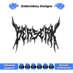 Berserk Logo Text Embroidery Design