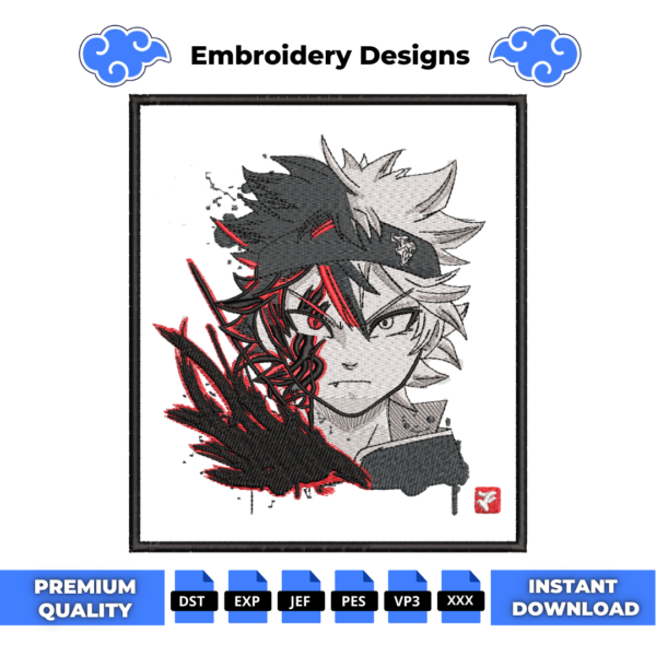 Black Clover Embroidery Design