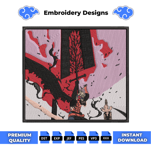 Black Clover Sword Embroidery Design