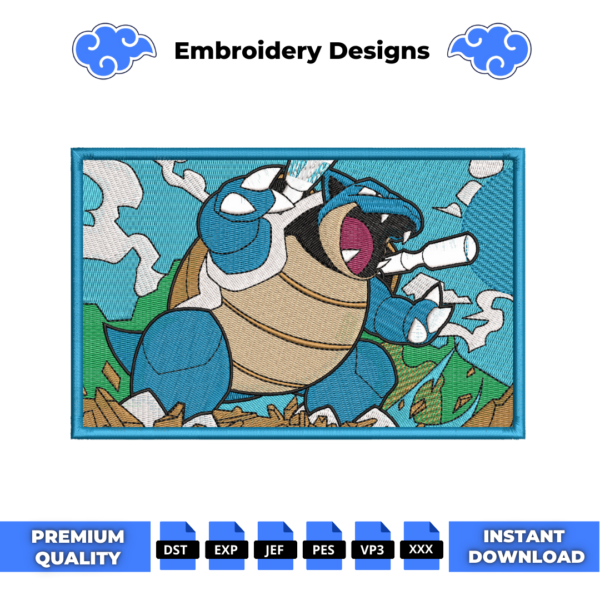 Blastoise Boxed Embroidery Design