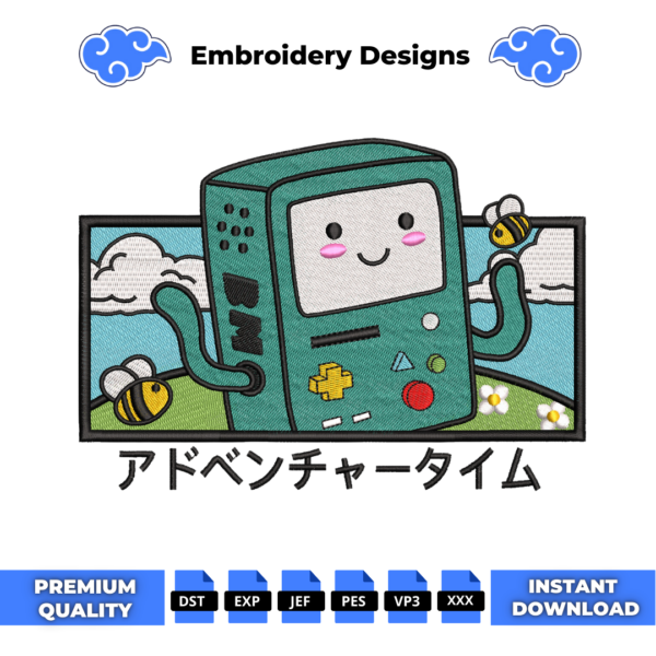 BMO Adventure Time Embroidery Design