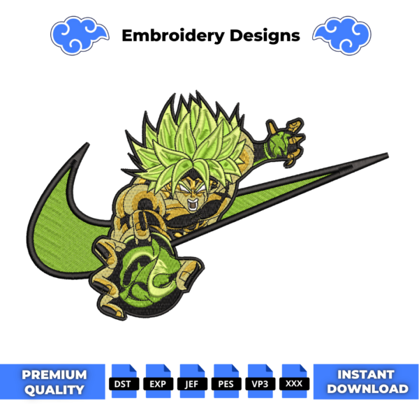 Broly Swoosh Embroidery Design