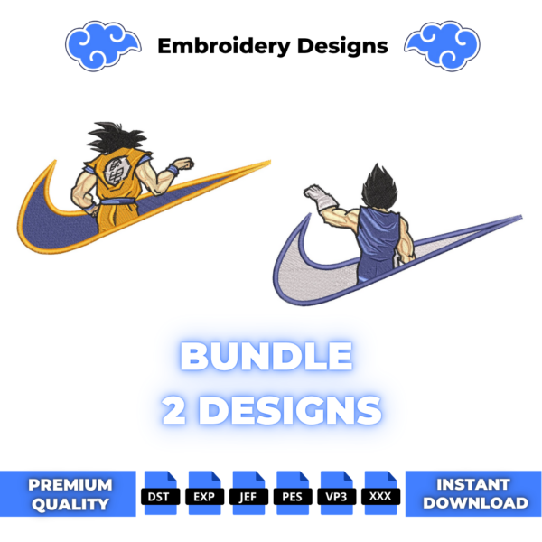 Bundle Goku and Vegeta Embroidery Designs