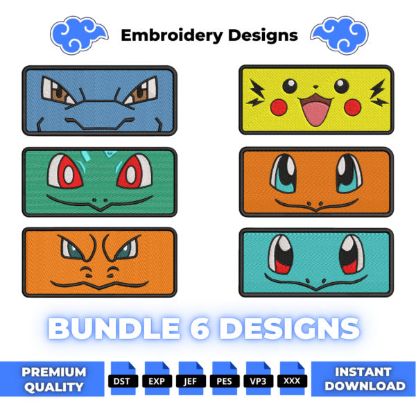 Bundle Pokemon Eyes Embroidery Designs