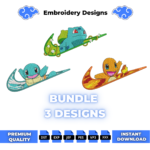 Bundle Pokemon Starter Embroidery Design