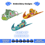 Bundle Pokemon Swoosh Embroidery Design