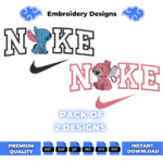 Bundle Stitch and Angel Swoosh Embroidery Design