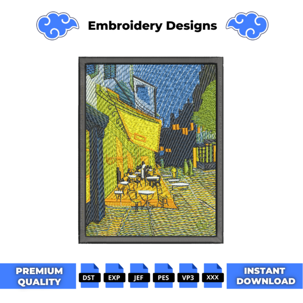 Cafe Terrace Van Gogh Embroidery Design