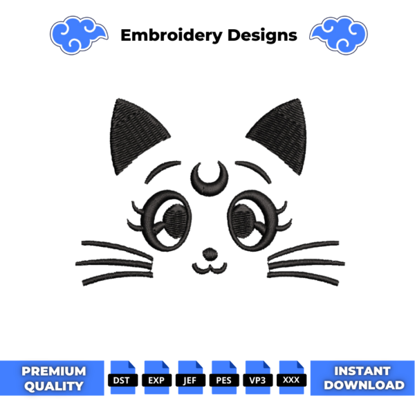 Cat Sailor Moon Embroidery Design