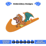 Charizard Swoosh Embroidery Design
